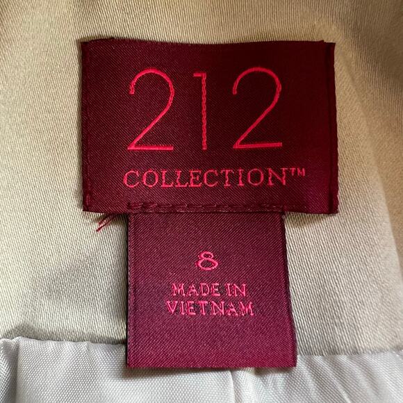 212 Collection Womens Blazer Suit Jacket Single Breast Notched Collar Beige Sz 8 - Picture 13 of 15